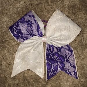 Purple and white lace bow!